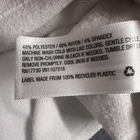 A New Day Shirt Womens Large White Ruffle Sleeve V Neck Soft Tee Top Terry Cloth - Picture 6 of 8